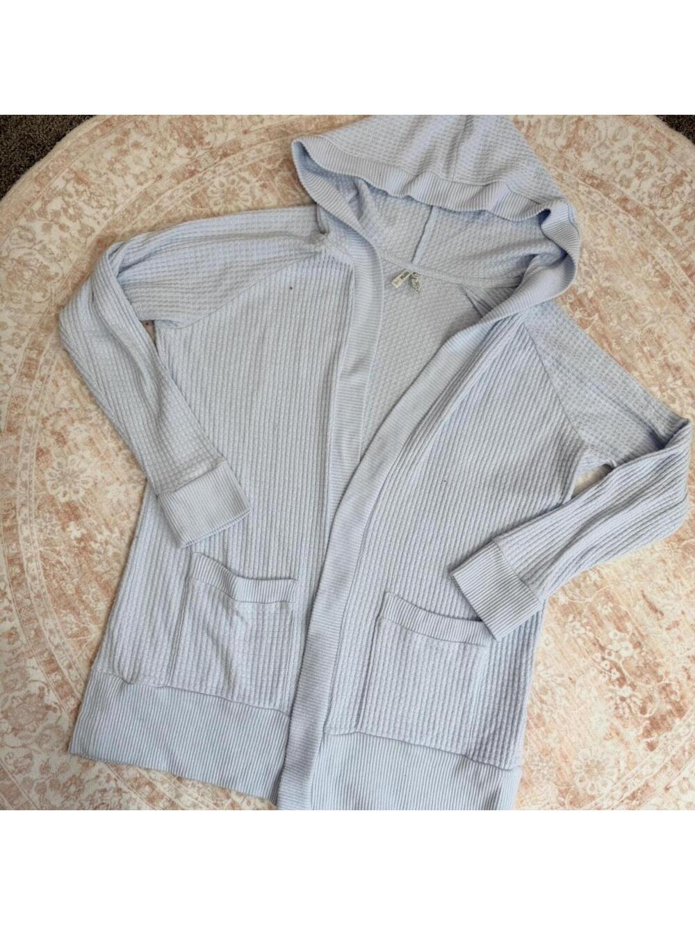 Mudd pastel blue waffle knit cardigan